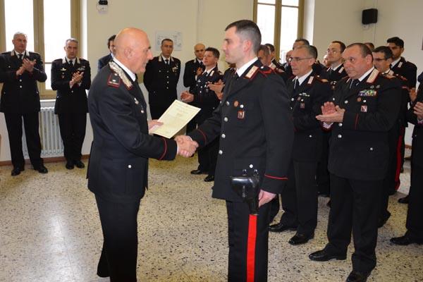 Il generale di brigata Gino Micale, comandante della Legione Carabinieri Piemonte, in visita a Novara