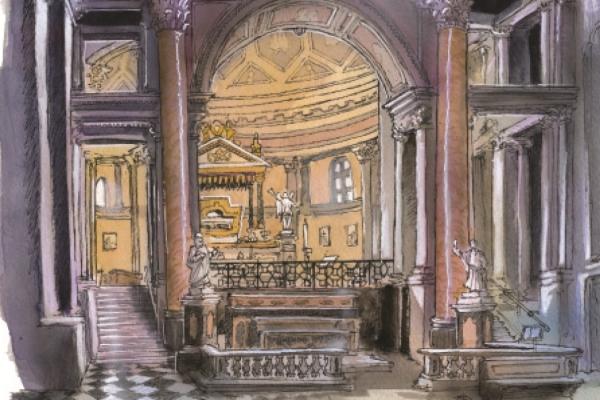 La chiesa di Ghemme vista da un disegnatore