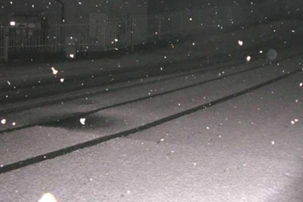 Neve nella notte a Novara