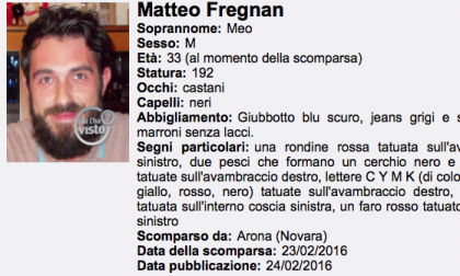Si cerca Matteo Fregnan, 33 anni, scomparso da Arona