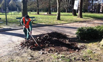 80 quintali di foglie raccolte dall'Assa al Parco dei bambini