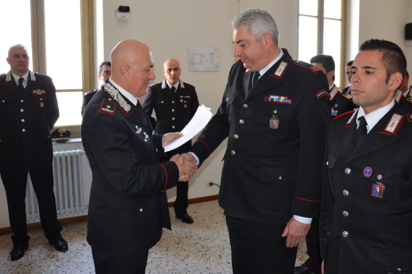 Gino Micale, comandante della Legione Carabinieri Piemonte e Valle d’Aosta, in visita al comando di Novara