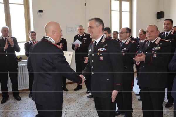 Gino Micale, comandante della Legione Carabinieri Piemonte e Valle d’Aosta, in visita al comando di Novara