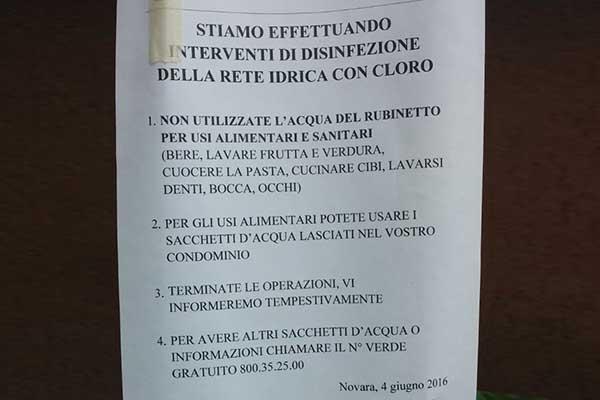 Inquinamento dell’acqua nella zona sud di Novara: situazione sotto controllo