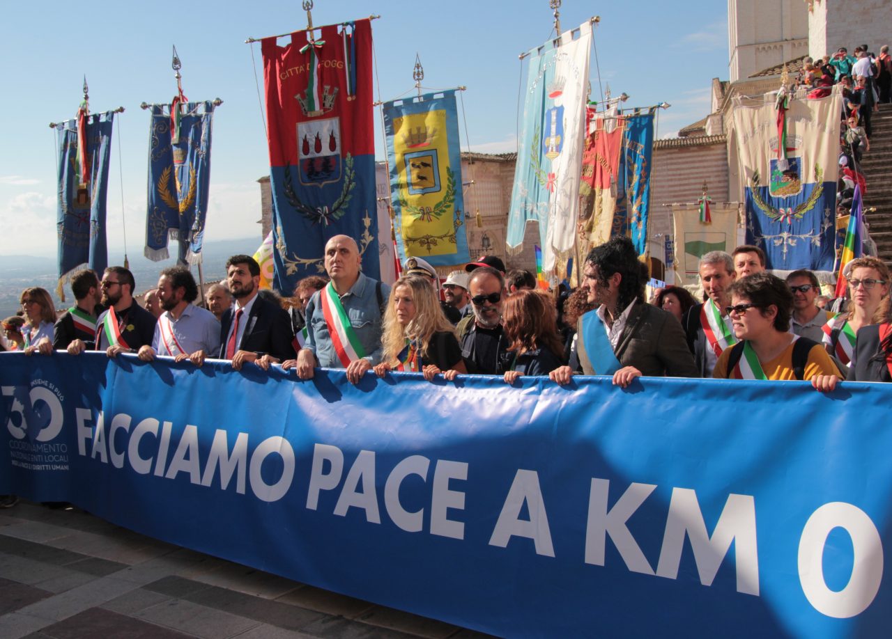 Domenico Rossi alla marcia per la pace