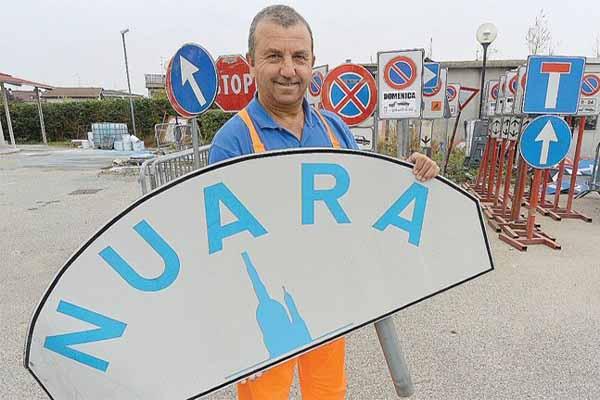 Lettera in dialetto e italiano per ringraziare il sindaco della posa dei cartelli con Nuara