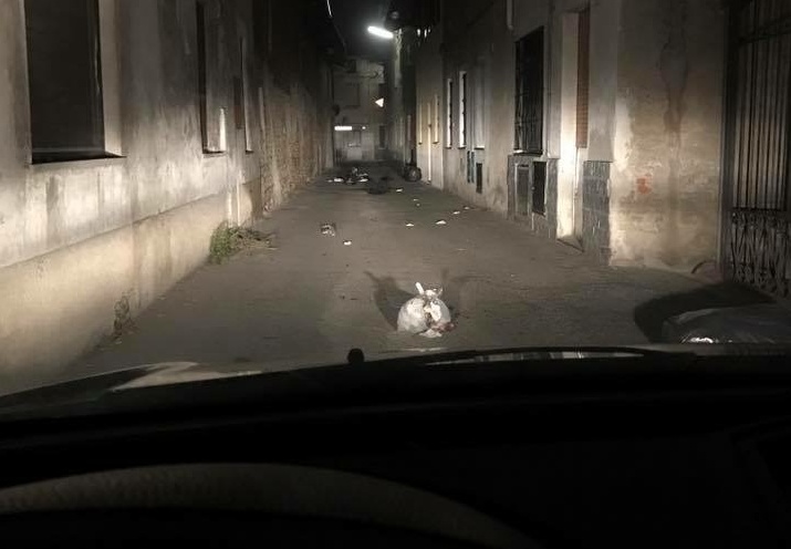 Galliate: torna a casa e trova l’immondizia sparsa per la via