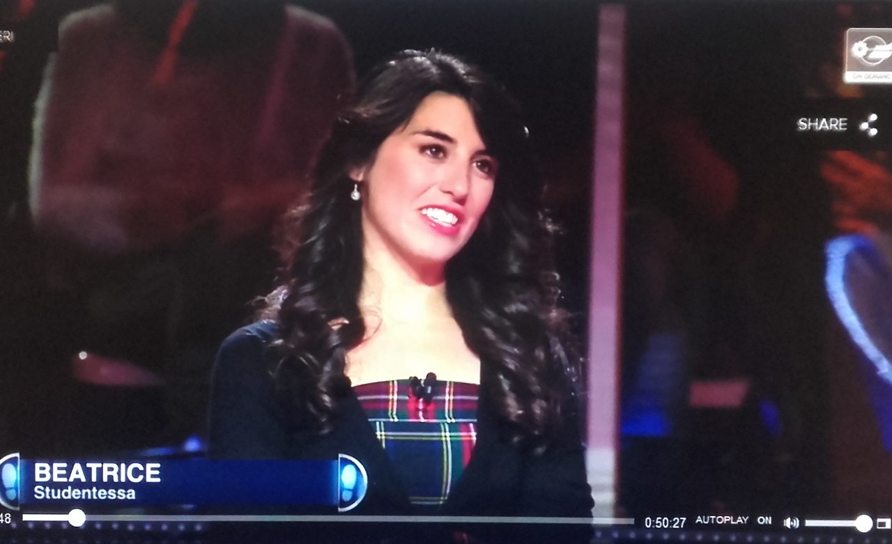 La borgomanerese Beatrice Lena “precipita” nel programma Caduta Libera