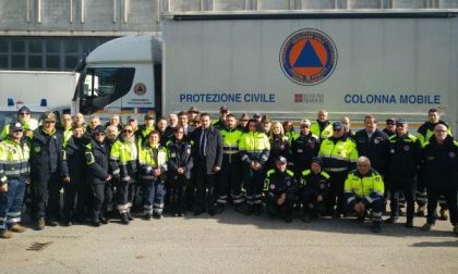 Volontari della Protezione Civile novarese hanno creato un campo attrezzato a Norcia