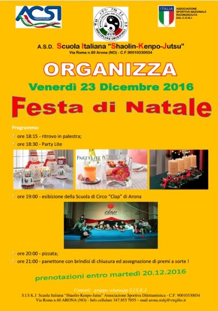 Arona: festa di Natale con l’associazione sportiva Siskj