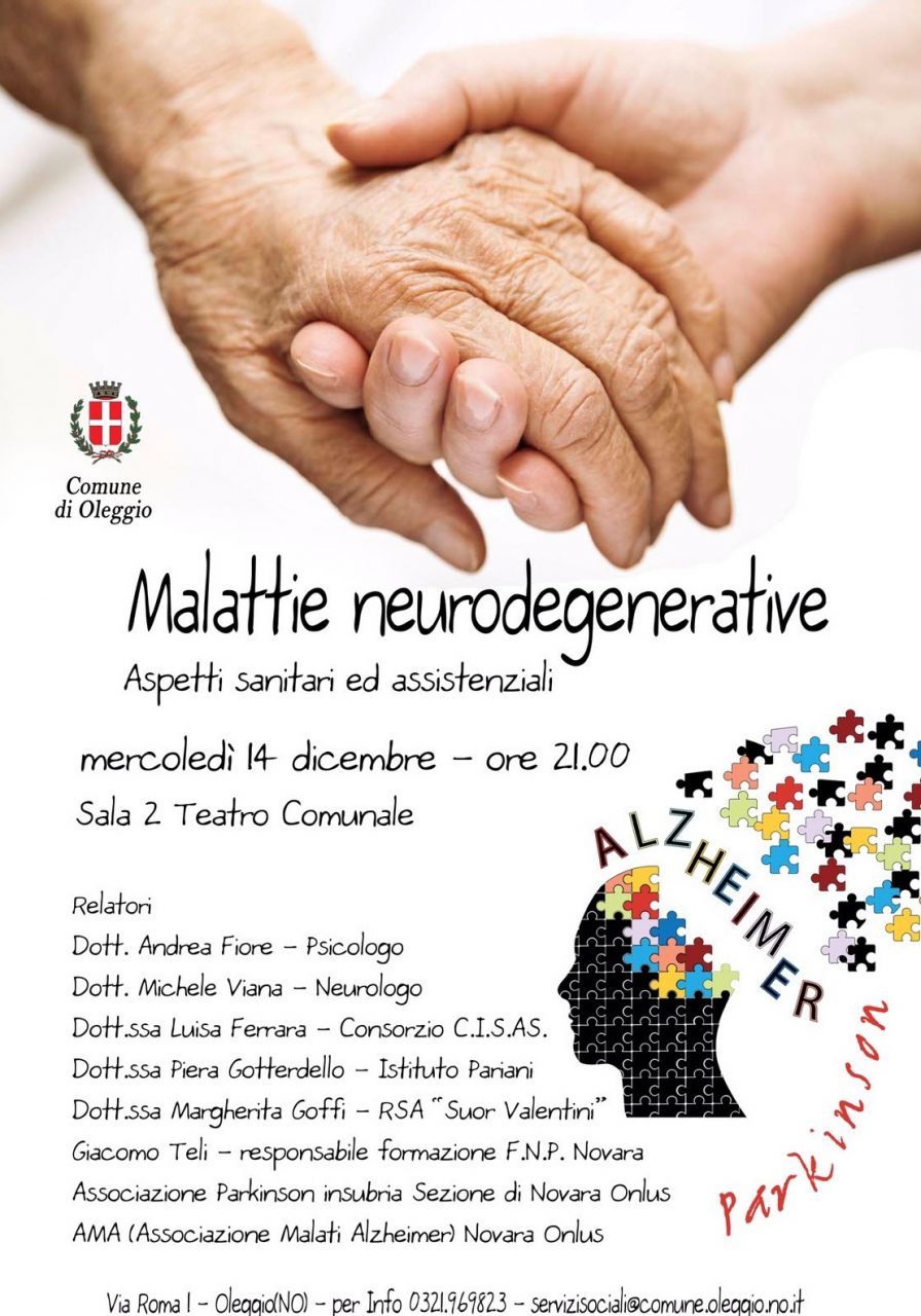 Si parlerà di malattie neurodegenerative in un convegno a Oleggio