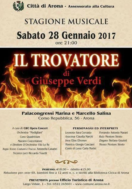 Arona: sabato in scena “Il Trovatore”