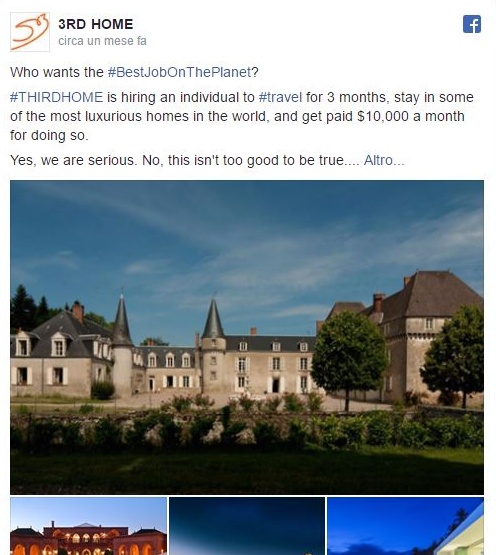 AAA cercasi persona che giri il mondo e soggiorni in case di lusso: la paga è di 30mila dollari