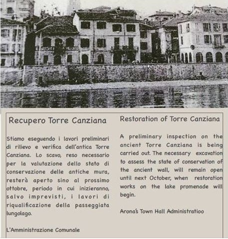 Arona: sul lungolago sarà recuperata la “Torre Canziana”