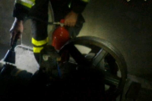 Cabina ascensore a fuoco