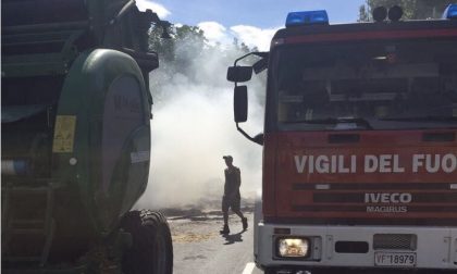 Cureggio: incendio brucia macchinario di imballaggio paglia