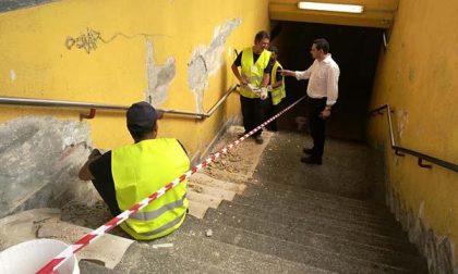 Sottopasso della stazione rimesso a nuovo dai cantieristi Assa