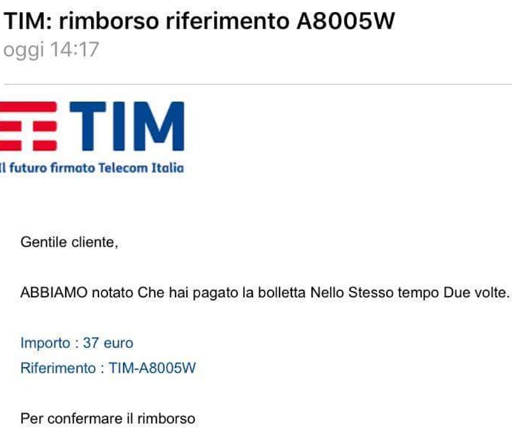 Occhio alle truffe dei falsi rimborsi Tim