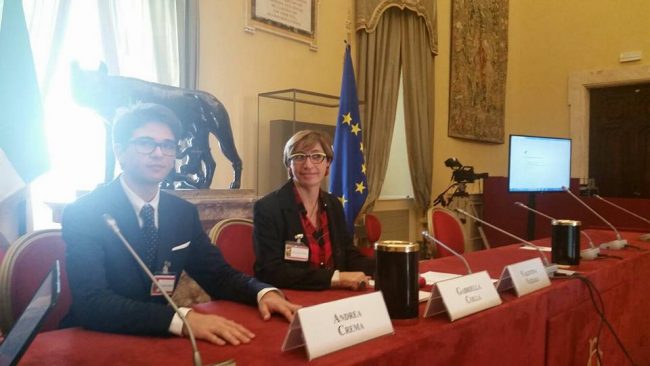 Studente Aronese Andrea Crema a Montecitorio
