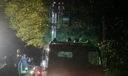 Orta S. Giulio: albero rischia di cadere su una casa, intervento dei vigili del fuoco