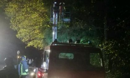 Orta S. Giulio: albero rischia di cadere su una casa, intervento dei vigili del fuoco