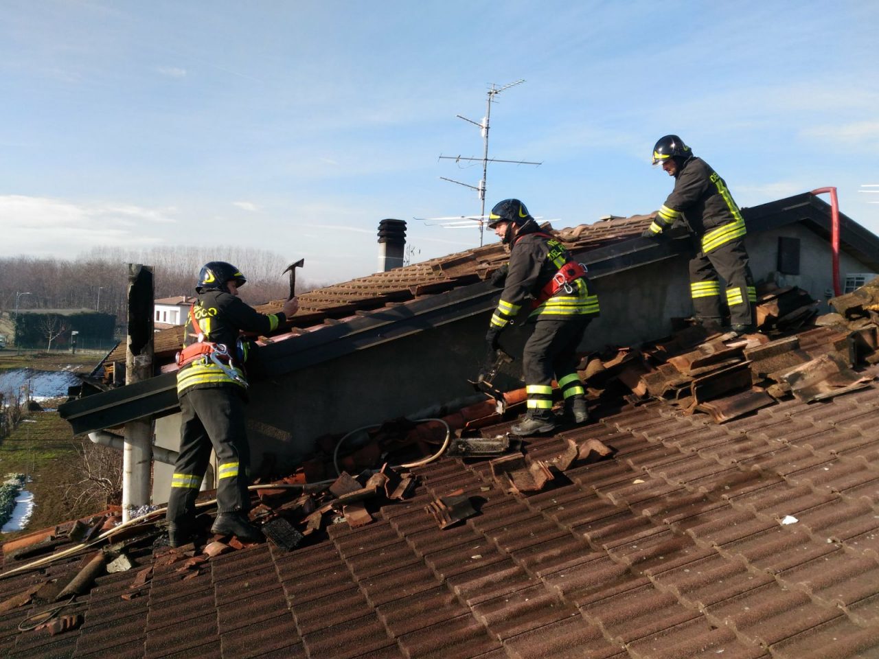 Incendio Recetto: canna fumaria a fuoco