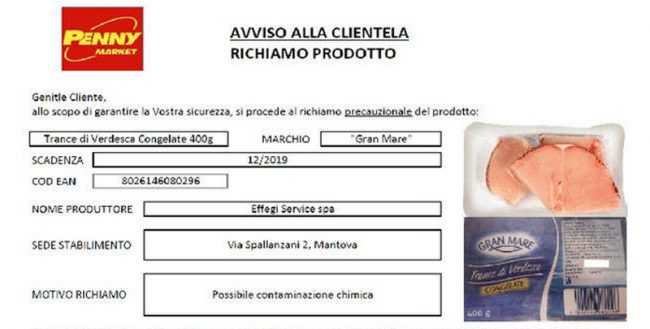Verdesca contaminata Penny Market la ritira