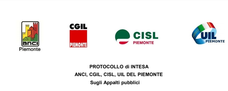 Appalti pubblici protocollo firmato da Anci Piemonte e sindacati