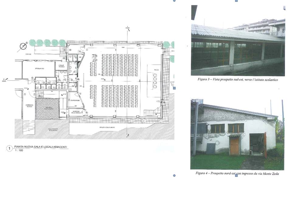 Arona scuola Giovanni XXIII: sala polivalente al posto della piscina