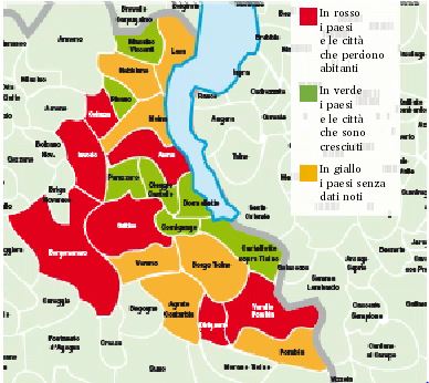 Popolazione cala ad Arona e cresce nei paesi della cintura