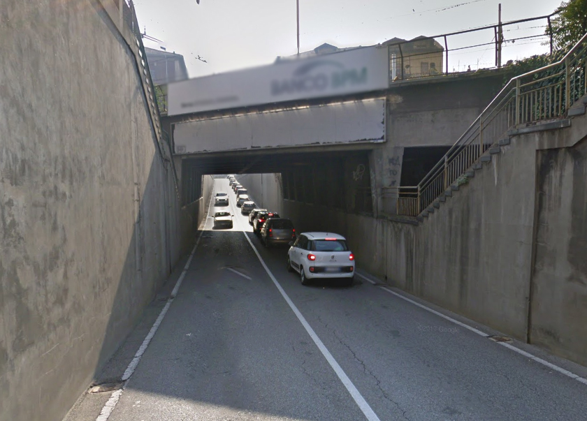 Sottopasso di corso Risorgimento chiuso causa crollo