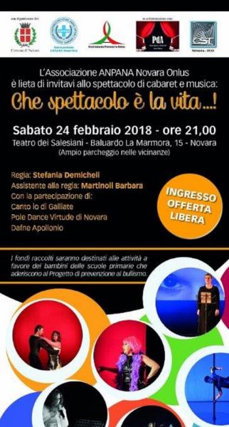 “Che spettacolo è la vita…”, spettacolo a favore di Anpana