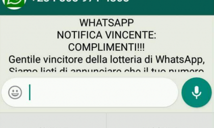 Whatsapp attenzione la lotteria è falsa