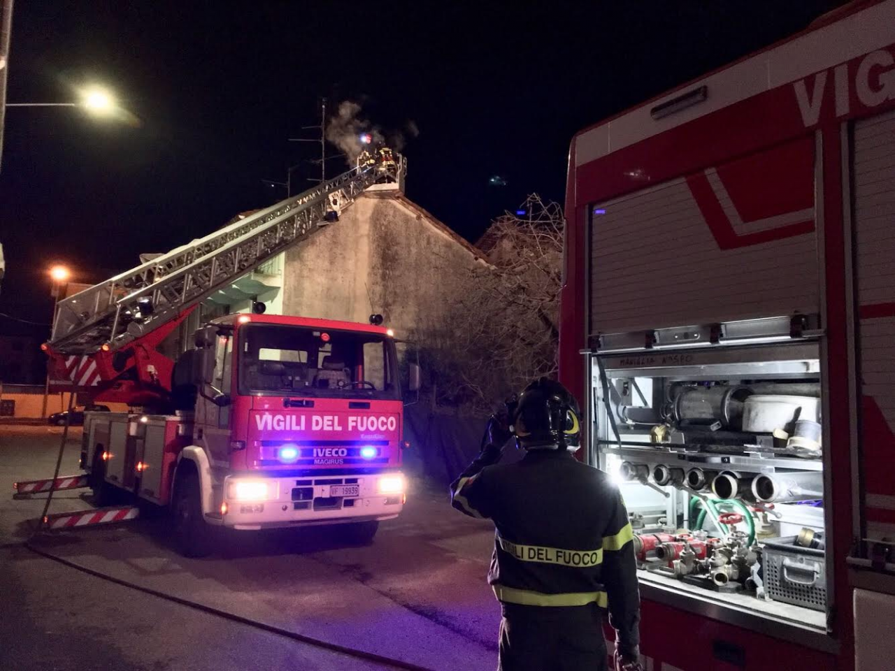 Incendio canna fumaria a Romentino