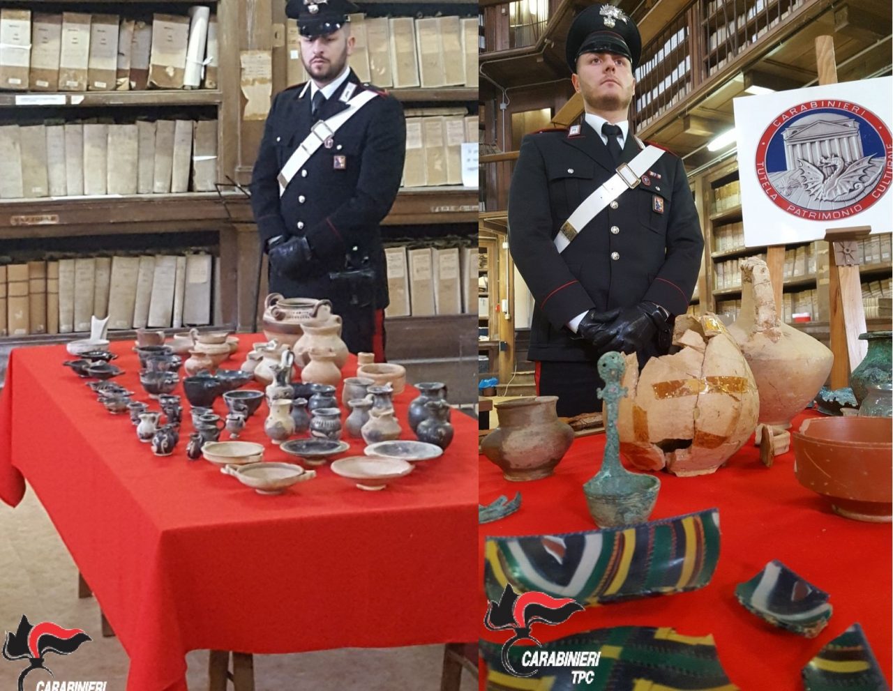 Sequestrato corredo funerario di epoca romana dal valore di 100 mila euro