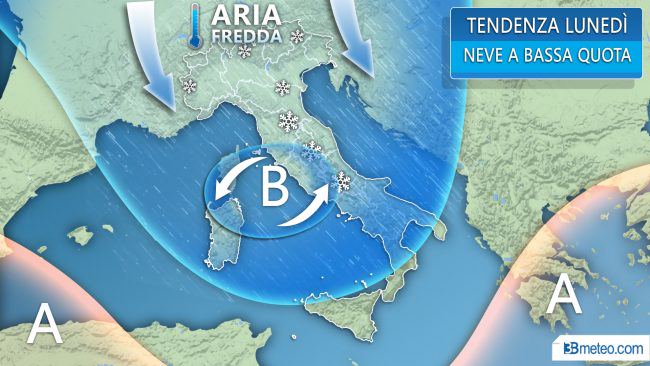 Freddo e neve arrivano in settimana
