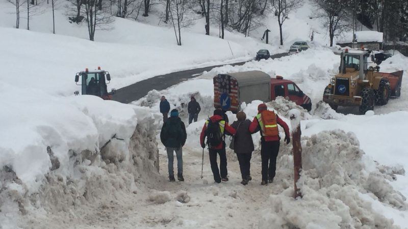 Valanga Rima la strada non è ancora aperta