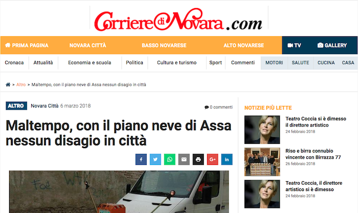 Corriere di Novara dal 12 marzo online il nuovo sito