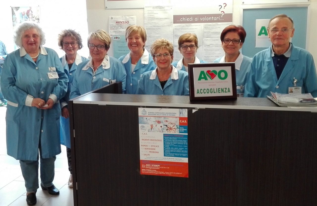 Avo Novara, nel 2017 19.000 ore di assistenza e accoglienza all’ospedale