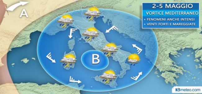 Previsioni meteo acquazzoni sparsi per tutto il fine settimana