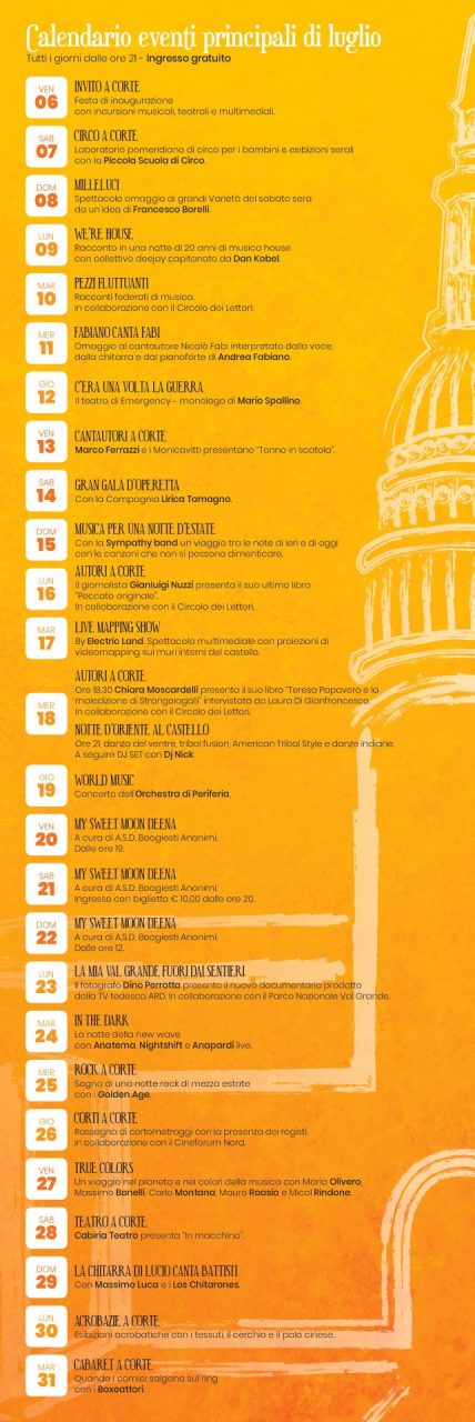 estate novarese 2018 programma luglio 