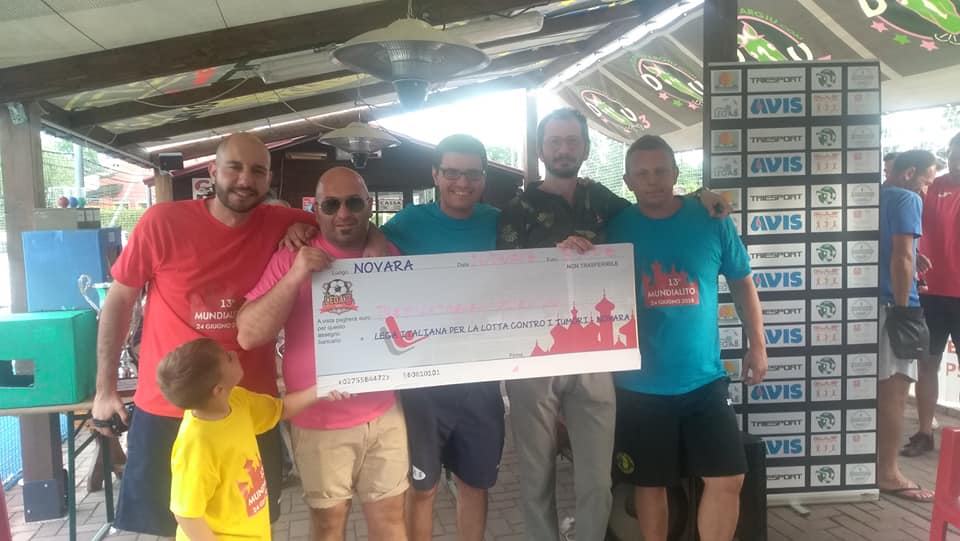 Mundialito, raccolti 3310 euro a favore di Lilt Novara Onlus