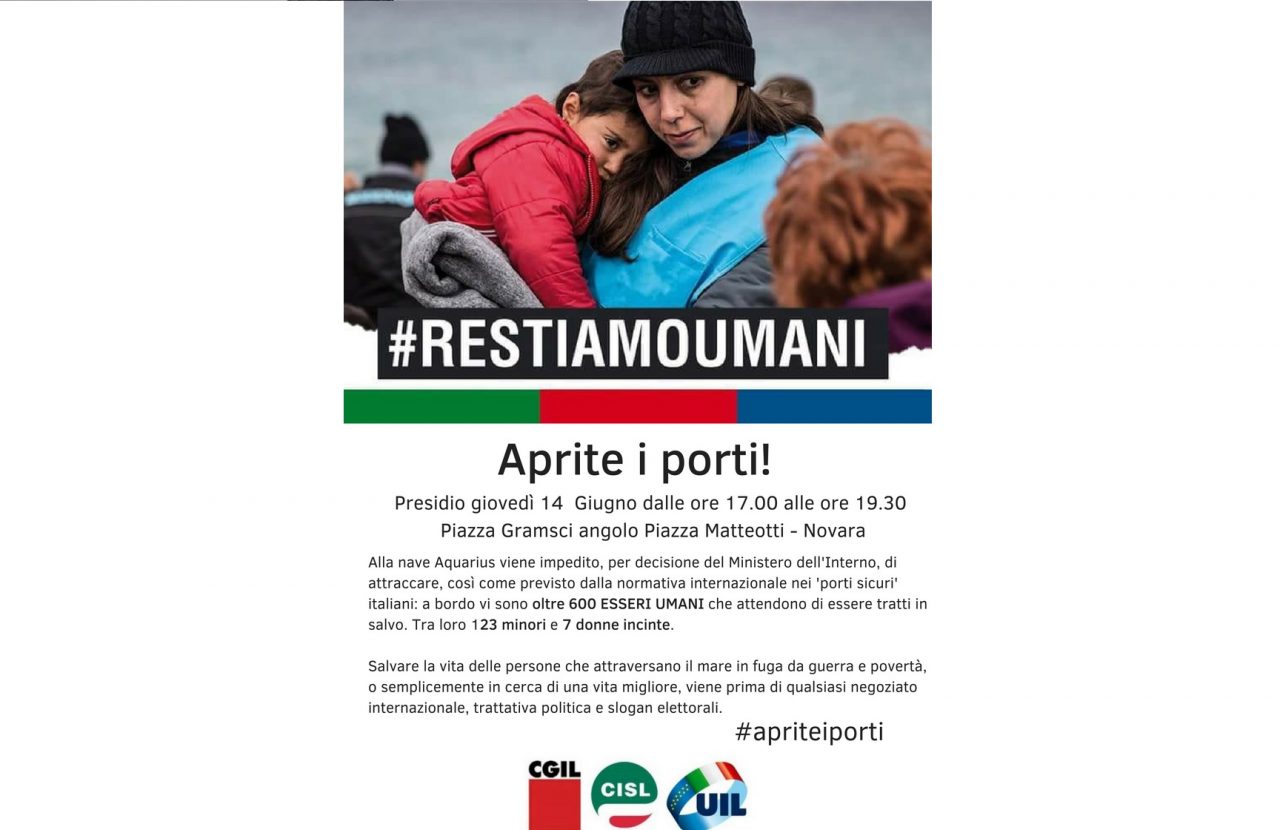 Cgil su Aquarius: “Apriamo i porti: atteggiamento intollerabile”