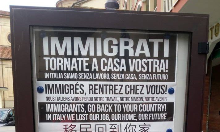 Immigrati Tornate A Casa Vostra – Manifesto shock nel torinese