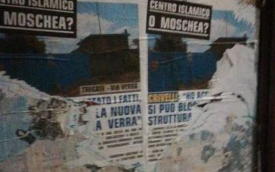 A Trecate vandalizzati i manifesti di Crivelli sul centro islamico