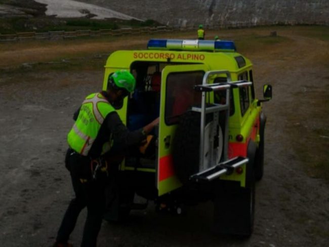 Incidente in montagna: trauma facciale e diverse ferite