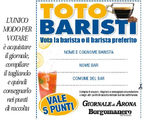 Totobaristi: il tagliando sul Giornale di Arona e Borgomaneroweek vale 5 punti