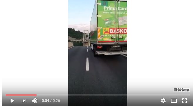 Crollo Ponte Genova: il video sul ciglio del precipizio