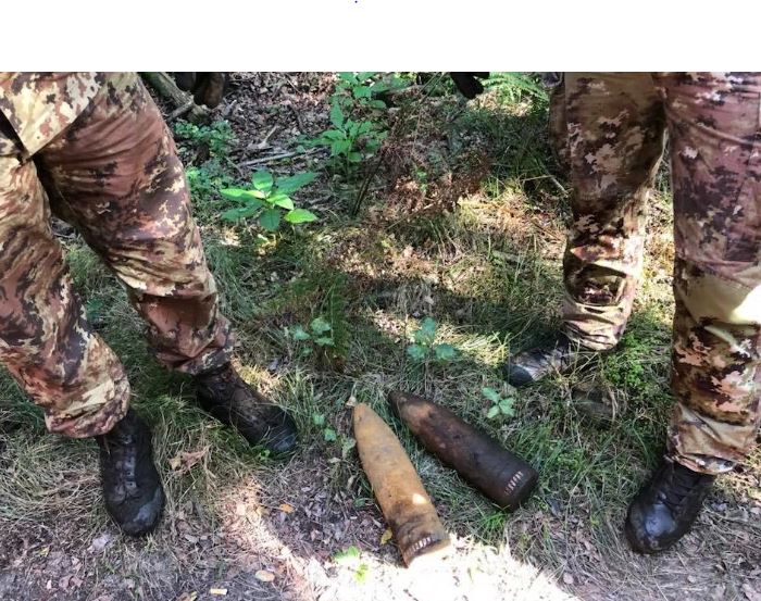 Ordigni bellici ritrovati nel parco dei dei Lagoni di Mercurago