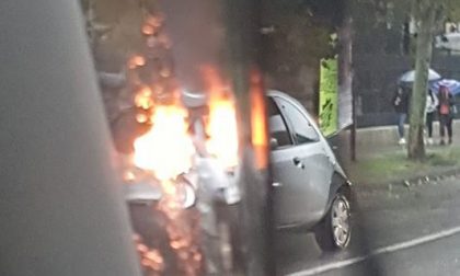 Auto a fuoco su Baluardo La Marmora